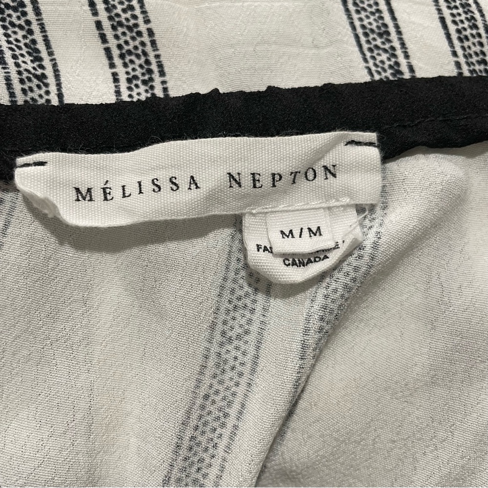 Melissa Nepton Coastal Boho Mediterranean One Shoulder Blouse Sz-M Vacation - Picture 8 of 9